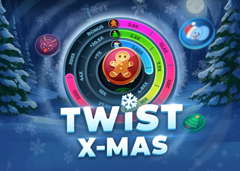 Twist X-mas logo by InOut at Mostbet Casino